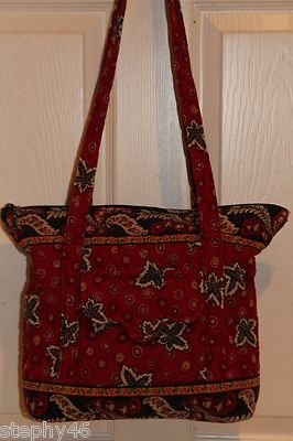 VERA BRADLEY Red Blue Paisley Pocket Leaf Quilted Travel  display picture 1