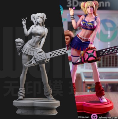 95mm Lollipop Chainsaw Girl Unpainted Gk Resin Kits 3D Print