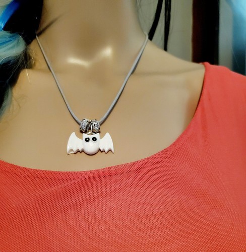 Halloween Jewelry 1 Waxed Cord Necklace With Blinged Pendant 2 Choices Available - Picture 9 of 26