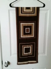 Women's 100 % Silk Brown Symmetrical Scarf - 11 X 57