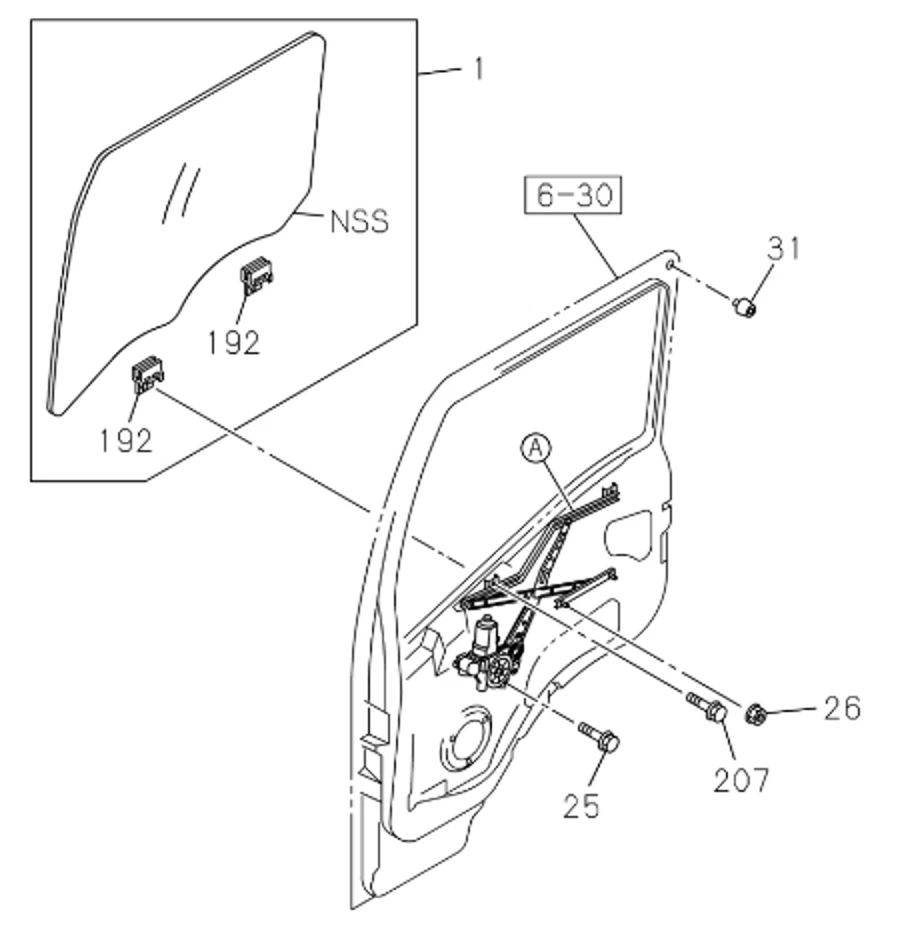2X Regulador de motor de ventana eléctrica derecho + izquierdo para ISUZU NQR NRR NPR NPR-HD 07-25 Foto 3 de 4