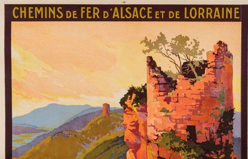 Affiche ancienne originale - Soubie - Le Haut Barr - Chemins de fer Alsace Lorraine -1925 - Photo 3/5