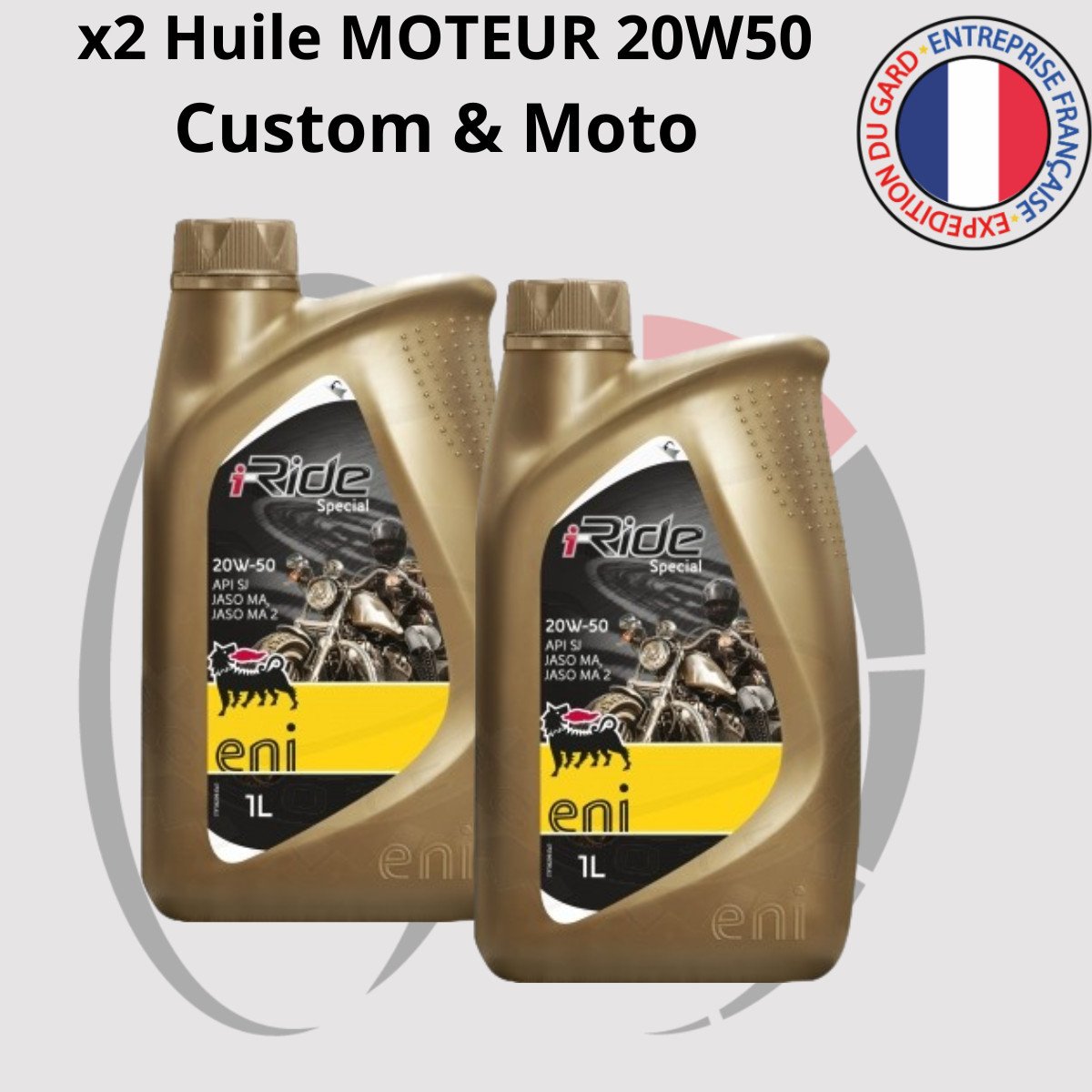 Huile Harley ENI 20W50 custom moto bicylindre pack 2L lubrifiant