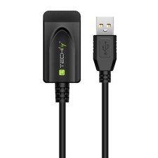 Techly Cavo Prolunga Attivo USB Hi Speed 5m Nero
