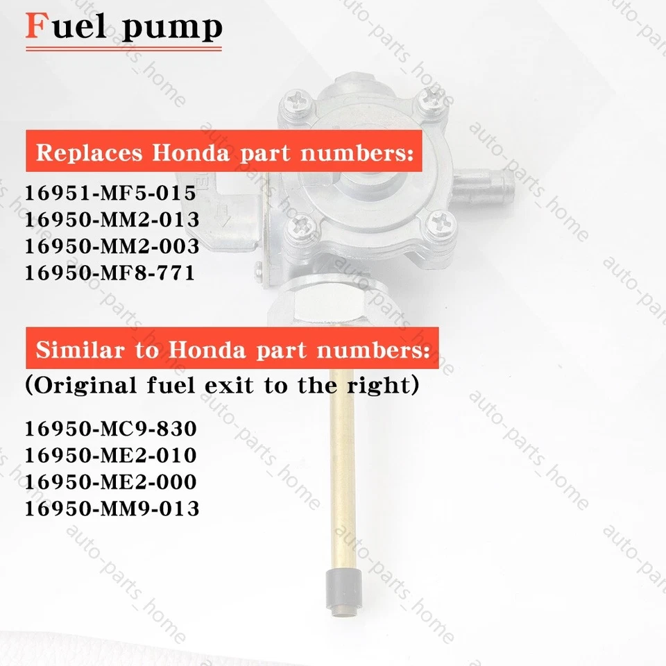 Vacuum Fuel Petcock 16951-MF5-015 For Honda Rebel 450 Shadow 500 Transalp 600 US Foto 3 de 4