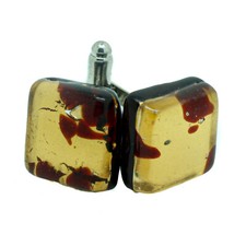 Murano Glas Manschettenkn&ouml;pfe eckig gold und rot Venedig Hochzeit
