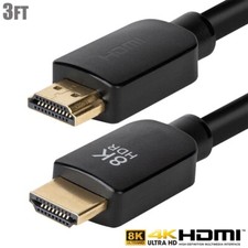 3FT Ultra High Speed HDMI Cable 8K 60Hz 4K 120Hz 3D Dynamic HDR eARC 48Gbps QMS