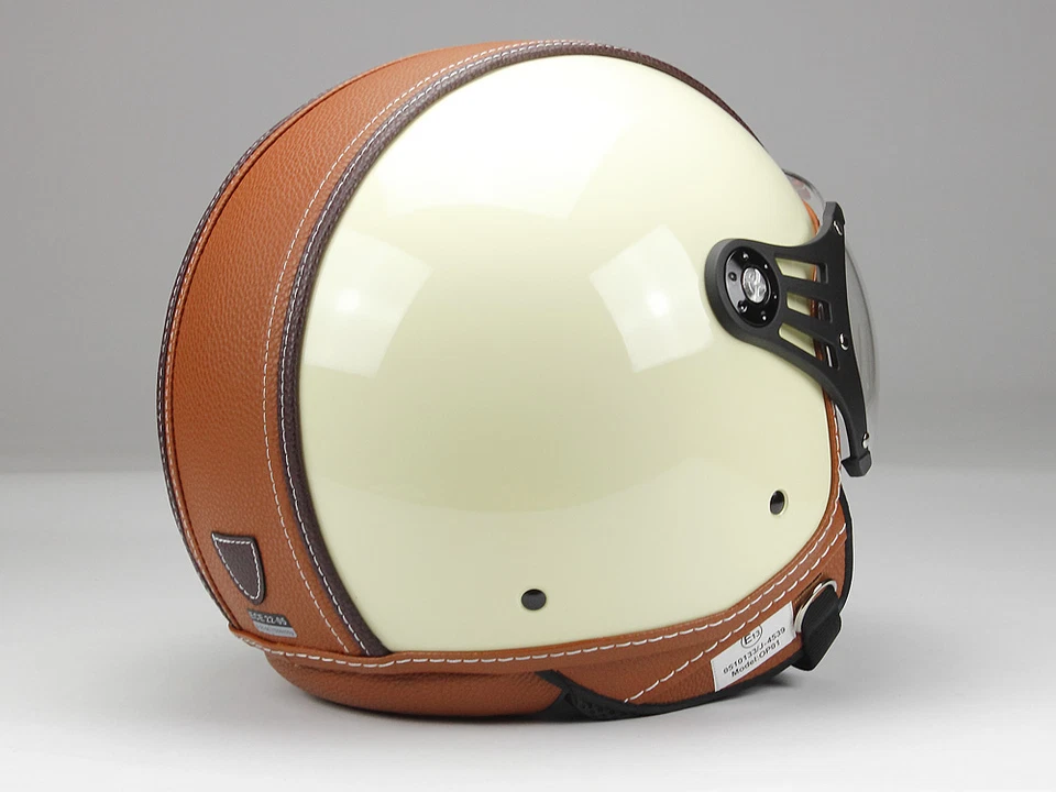 Jethelm, Motorradhelm, Rollerhelm, Beige Glanz, Matt-Schwarz, S-XL, ECE R 22-06 - Bild 3 von 4