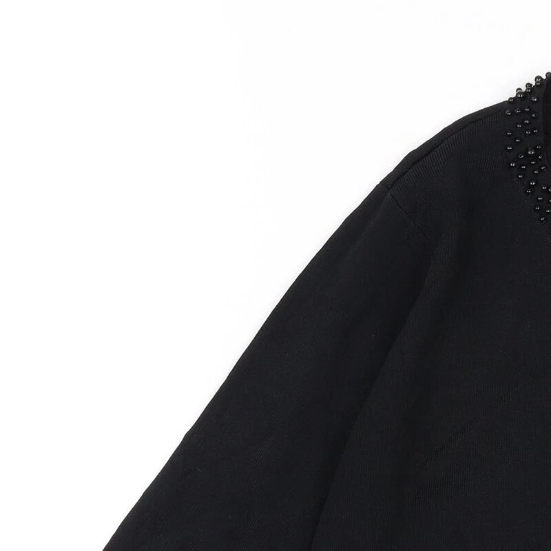 Suéter de viscosa negro cuello en V Debbie Morgan para mujer talla S Foto 3 de 4