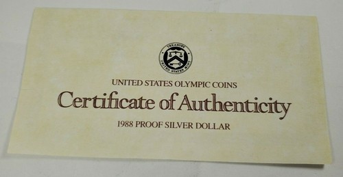 1988 US Mint Olympic Silver Dollar Box/COA - Picture 5 of 5