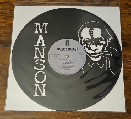 MARILYN MANSON VINYL LASER CUT RECORD ART ANTICHRIST SUPERSTAR MACHINE CUT LP - Imagen 5 de 5
