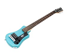 Hofner Deluxe Shorty Electric Travel Guitar W/gig Bag - Blue
