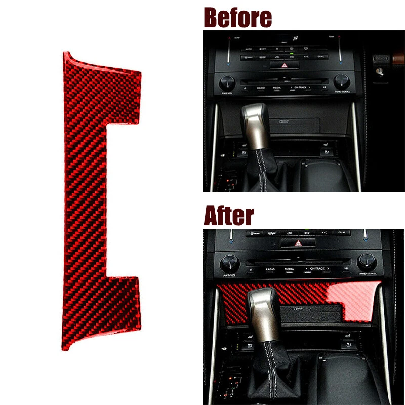 Juego completo de cubierta interior de fibra de carbono roja de 9 piezas para Lexus RC350 RCF 2014-2020 Foto 4 de 4