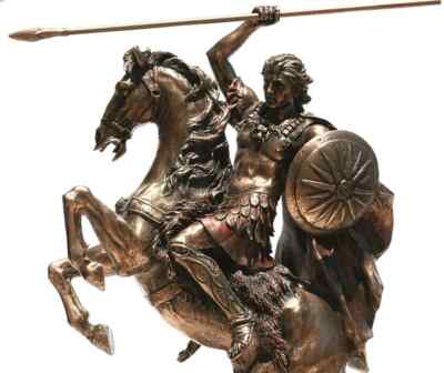Alexander der Große zu Pferd Griechisch Mazedonisch König Krieger Statue Skulptur