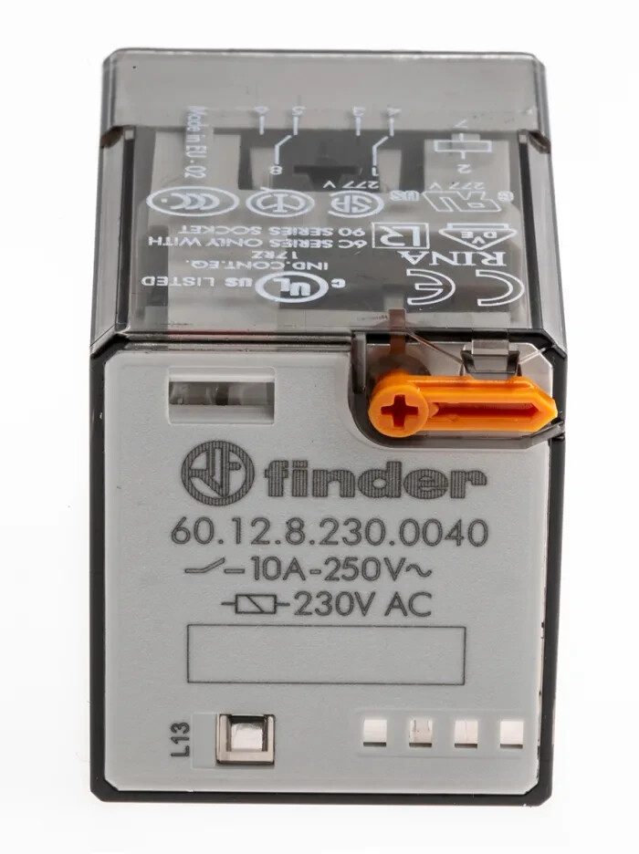 Finder 60.12.9.024.0040 24V Relay Octal Base Fitting DPDT 10A DC