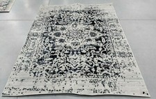 CREAM / NAVY 6'-7" X 9'-2" Back Stain Rug, Reduced Price 1172703618 MAD603D-6