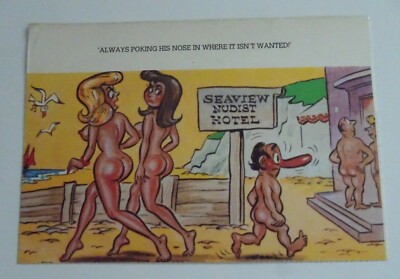 Andrew Wright Vintage Saucy Humor Color Postcard ''ALWAYS POCKING HIS NOSE.....''