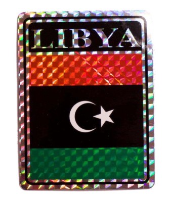 Wholesale Lot 12 Libya Country Flag Reflective Decal Bumper Sticker