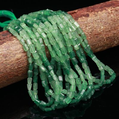 Natural Green Strawberry Quartz 8 to 9mm Size Faceted Nugget Beads 16'' Strand