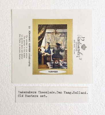 Vintage 1957 Rademaker OLD MASTERS ART Candy Bar Wrapper DEN HAAG a3 VERMEER