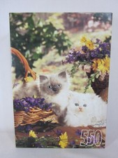 RoseArt 550 Piece Jigsaw Puzzle Kittens and Flower Baskets 1996 SEALED