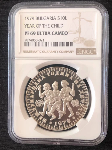 Bulgaria 10 Leva 1979 International Year of the Child NGC PR69 Ultra Cameo