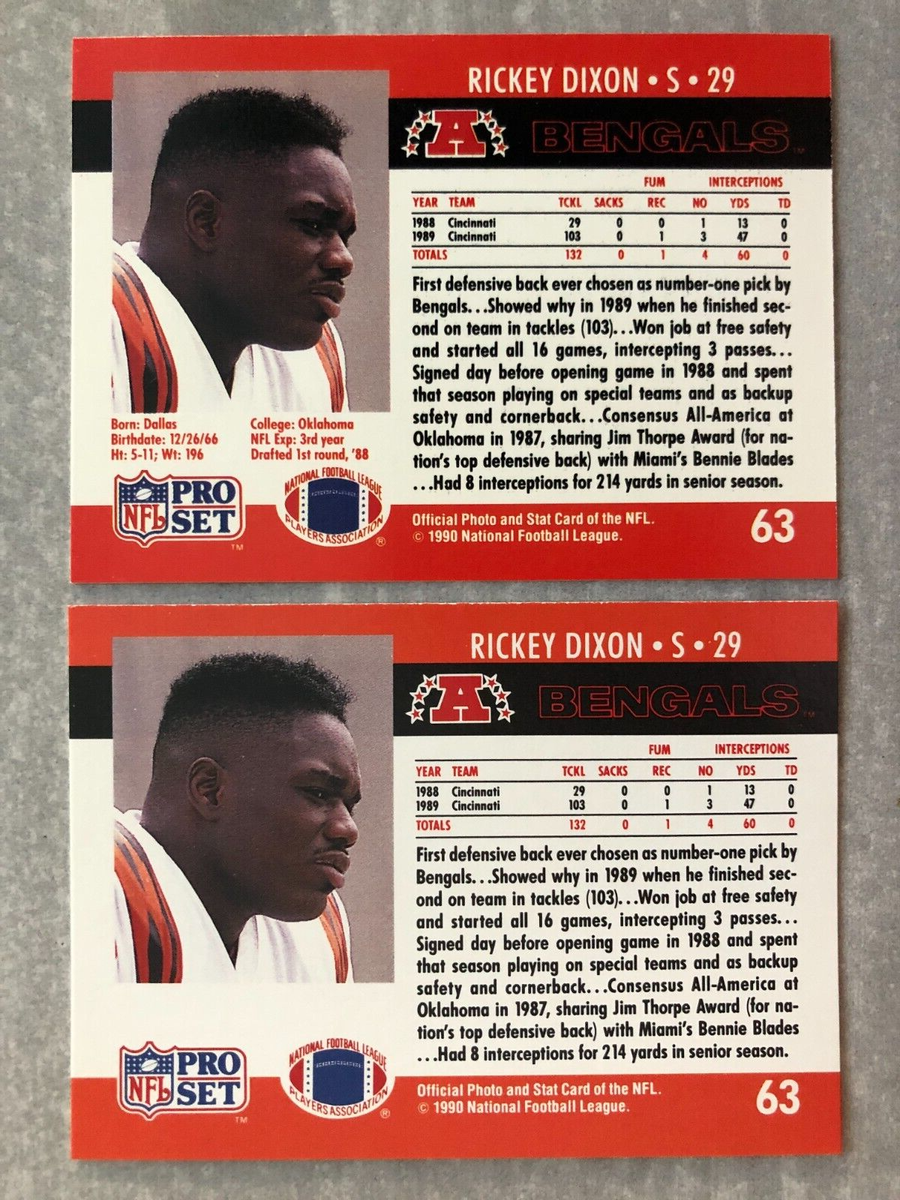 2) 1990 Pro Set RICKEY DIXON 