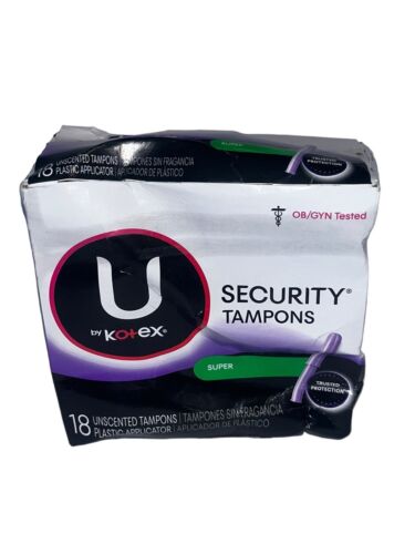 U by Kotex Super Security Tampons 18 Unscented READ Discontinued - Photo 1/3