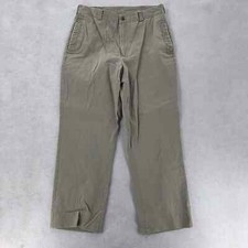 Vintage ORVIS Khaki Pants Flat Front Gray USA 100 Cotton Mens 36X31