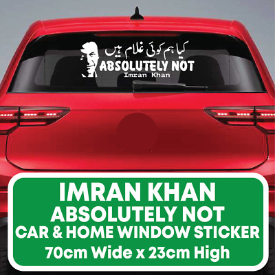 Imran Khan PTI Absolutely Not Urdu Aufkleber für Auto Heim Fenster Windschutzscheibe