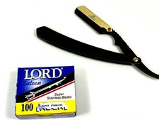 Navajas De Afeitar De Barbero Profesional Acero Inoxidable Estuche De Cuero Lord
