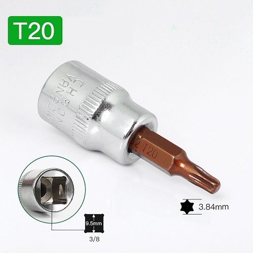 Screwdriver Bits 1/4 3/8 Inch Torx Head Drive Socket Wrench Hand Tool/Kit T8-T60 - Picture 20 of 27