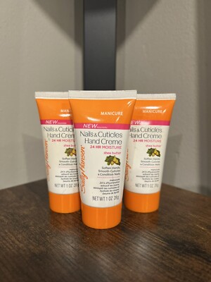 Sally Hansen MANICURE Nail & Cuticle Hand Creme, 24hr Moisture Shea Butter 3x1oz