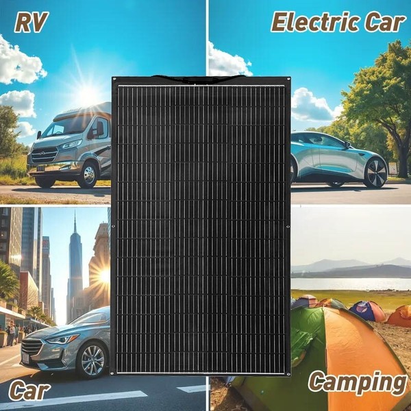 150W Flexibel Solarmodul Solarpanel Mono Wohnmobil Camper Balkonkraftwerk-image