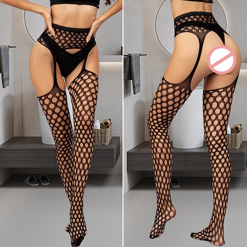 Womens Sexy Lingerie Fishnet Garter Belt Stockings Pantyhose Tights Thigh Highs - Picture 9 of 24