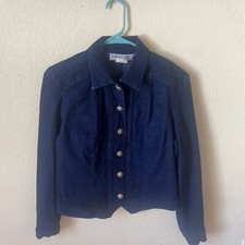 Howard Wolf Denim Jacket Woman’s Sz 8 Blue Black Made In USA