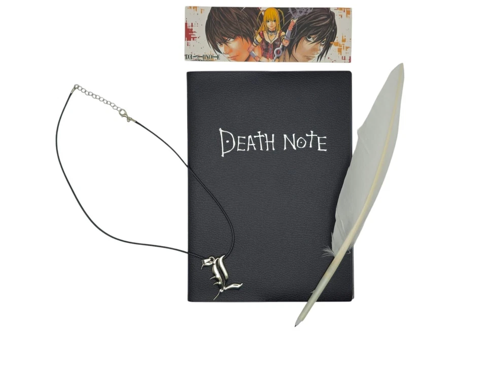 Death Note Notizbuch A5 Kunstleder Feder & Halskette Anime Manga Sammler NEU OVP - Bild 2 von 4