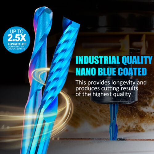 10Pcs Ball Nose Carbide Spiral End Mill 2 Flute 1/8'' Shank CNC Router Bits - Picture 4 of 9