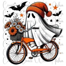 Sublimation Transfer Halloween Ghost Bike Ready To Press Heat Transfer