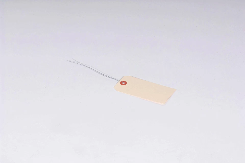 SHIPPINGSUPPLIESBYMAIL #4 4 1/4" x 2 1/8" 13 Pt. Manila Shipping Tags - Pre-Wired 1000/Case