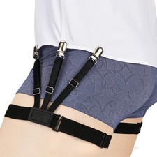 Men's Shirt Stays Elastic Non Slip Shirt Garter Holder with Non Slip Clips