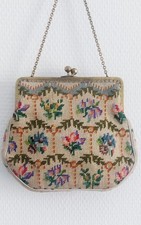 Vintage Gobelin Handtasche beige c 1950 Germa...