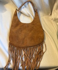 Genuine Leather Fringe Hobo Purse Bag Western Cowgirl Rodeo Horses 