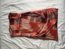Short Orange Black Dress Women’s Going Out Party Holiday Mini Dress UK Size 10
