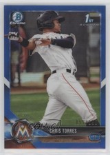 2018 Bowman Chrome Prospects Blue Refractor 55/150 Christopher Torres Chris 2id