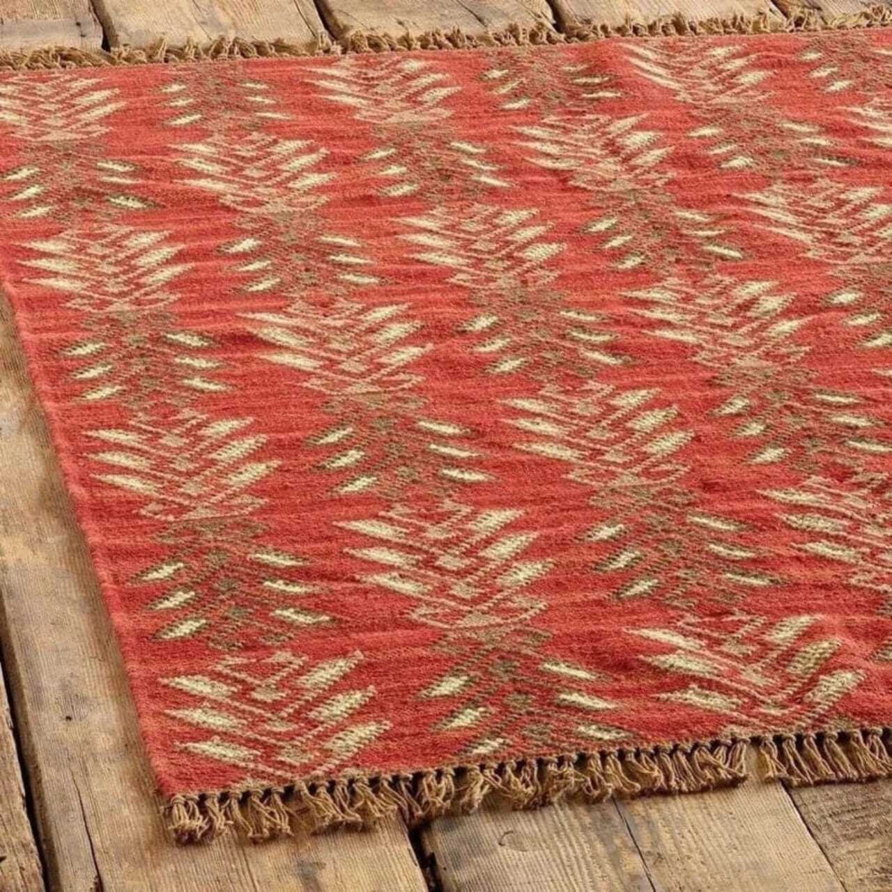 Tappeto Kilim Tappeto Tradizionale Vintage Kilim Tappeto Iuta Lana Naturale Tessuto a Mano foto 4