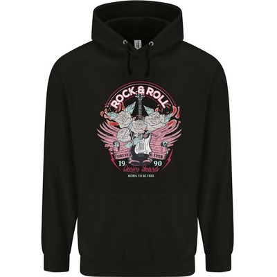Rock N Roll Born To Be Free Guitar Wings Kinder Hoodie