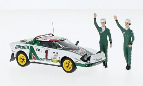 Ixo Model LANCIA STRATOS HF N.1 WINN.RALLY MONTE C.1977 W/FIG.MUNARI/MAIGA 1 43