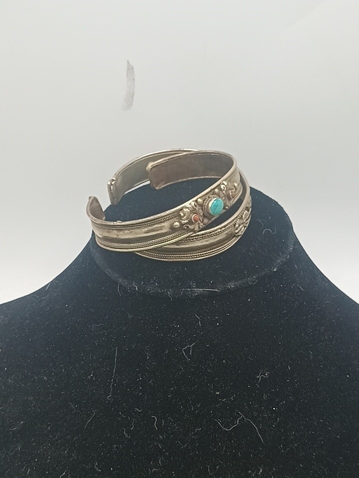 2 Cuff Bracelets Non Silver Adjustable One SW Ind… - image 10