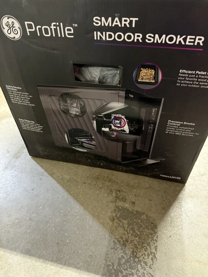 GE Profile Indoor Pellet 2.1 CU. FT / 293-SQ." Black Smart Electric Smoker -NEW! - Image 3 of 4